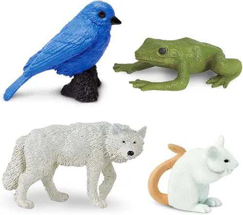 Vista 5 de Safari Ltd. Animales de cuento de hadas TOOB - Figuras de unicornio, dragón, rana, lobo, conejo, cierva, semental blanco, oso, ratón, pájaro azul