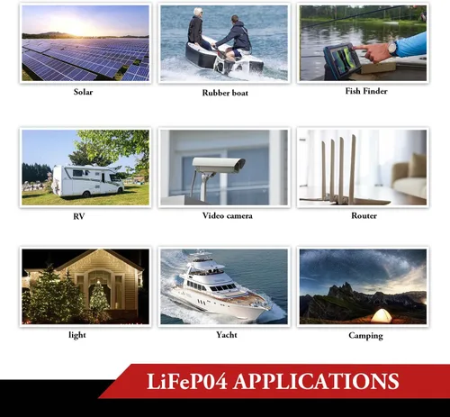 Vista 6 de Batería de litio LiFePO4 de 12 V y 10 Ah de ciclo profundo, batería recargable de fosfato de hierro y litio de 3000+ ciclos con BMS de 10 A