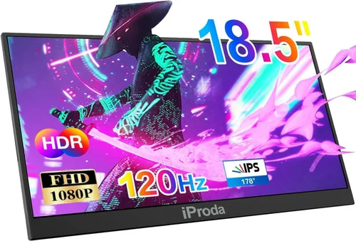 Vista 9 de Monitor portátil de 10.5 pulgadas 1280P 420 Nits100% sRGB Monitor de viaje ultra delgado, pantalla HDR 16:10 con soporte ajustable y altavoces USB-C