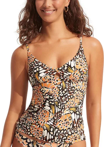 Vista 6 de Seafolly Traje de baño tipo tankini con parte delantera cruzada para Eco Collective Black