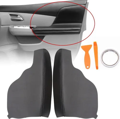 Vista 2 de GXARTS 1 par de fundas negras para reposabrazos de panel de puerta compatibles con Honda Odyssey 2011 2012 2013 2014 2015 2016 2017 de vinilo