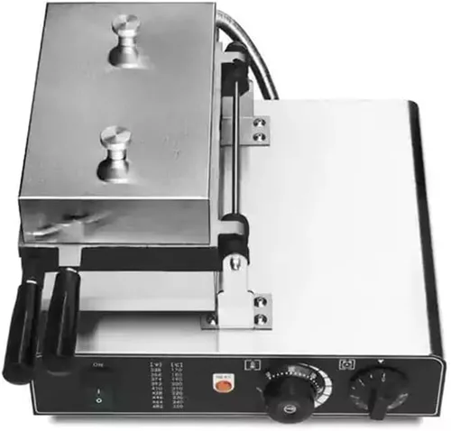Vista 3 de Taiyaki - Máquina para hacer gofres en forma de oso de boca abierta para hacer helado de oso Taiyaki, máquina para hacer conos de oso (110 V)