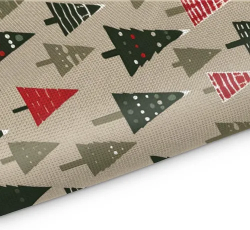 Vista 3 de Juego de 4 manteles individuales modernos con diseño de árbol de Navidad, lavables, impermeables, para decoración de mesa de comedor, 18 x 12