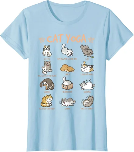 Vista 29 de Cat Yoga Poses Cats Practicing Mindfulness Meditación Kitten - Camiseta, Negro, S