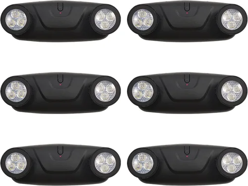 Vista 8 de TANLUX Luces de emergencia LED con batería de respaldo, dos cabezales ajustables para luces comerciales, certificación UL, CA 120/277V, cableadas