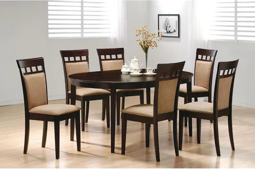 Vista 7 de Mesa de comedor ovalada con extensión de hojas