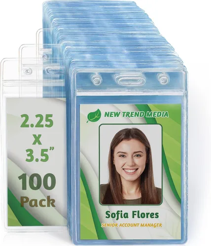 Vista 8 de EcoEarth - Soporte para tarjetas de identificación con borde suave - Nivel premium sellable de 2.25 x 3.5 pulgadas, paquete de 10 - Protector