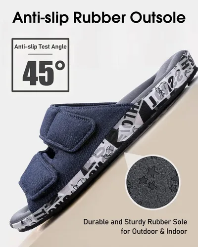 Vista 7 de Pantuflas de casa para hombre ajustables con soporte de arco de espuma viscoelástica para interiores y exteriores