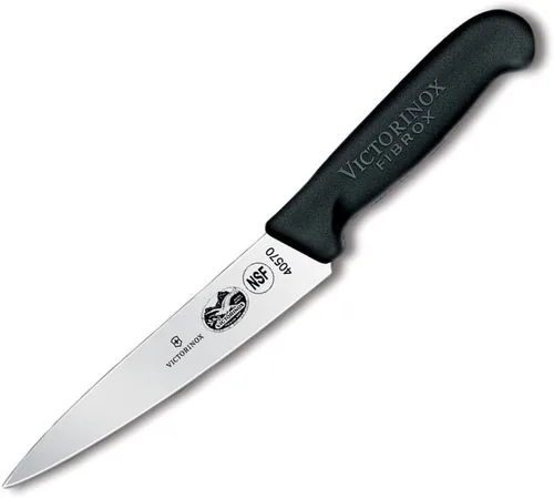 Vista 4 de Victorinox Victorinox Swiss Army Cutlery Fibrox Pro - Cuchillo curvo para deshuesar, hoja semirrígida, 5.5 libras, negro, deshuesado de 6 pulgadas