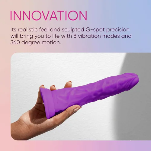 Vista 3 de Femme Funn Turbo Shaft - Consolador realista con base de ventosa, juguete sexual realista giratorio de 360°, impermeable, 8 modos de vibración