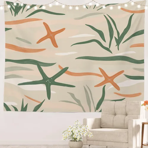 Vista 15 de Batmerry Peaceful Retreat Beautiful Landscape Polyester Tapestry, Blooming Garden Setting Lightweight Wall Hanging High-Definition Print Backdrop
