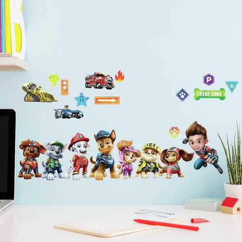 Vista 2 de RoomMates RMK4819SCS - Calcomanías de pared para despegar y pegar, diseño de película de Paw Patrol (4 unidades)