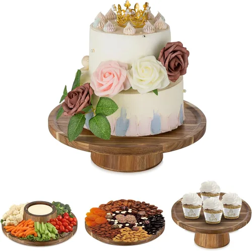 Vista 11 de NUPTIO Soporte de madera para tartas, soporte para cupcakes de madera
