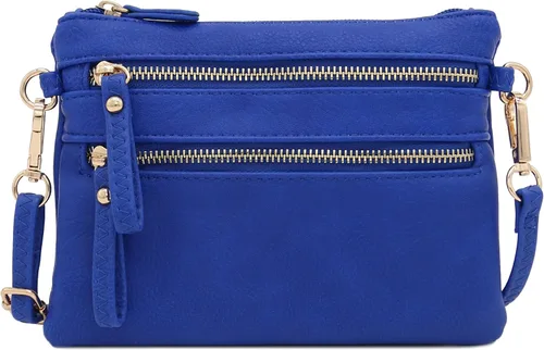 Vista 27 de Bolso de hombro cruzado con múltiples bolsillos y cremallera y correa de muñeca pequeña