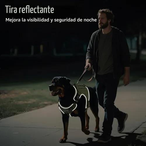 Vista 7 de VavoPaw Arnés táctico resistente para perros pequeños, arnés ajustable sin tirones para mascotas, arnés reflectante de servicio de entrenamiento
