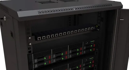 Vista 4 de Protector contra sobretensiones Ethernet de montaje en rack de 19" (16 puertos) - Tupavco TP316 Compatibilidad con PoE+ y Gigabit (1000 Mbps)