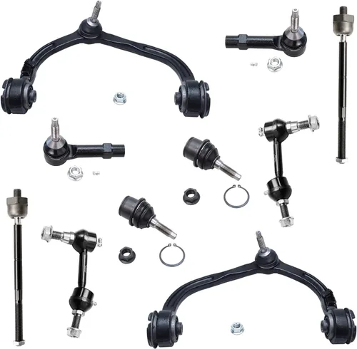 Vista 208 de Detroit Axle - Kit de suspensión delantera de 10 piezas para Chevrolet Trailblazer GMC Envoy 2004-2007 2005 2006 Soportes de brazo de control
