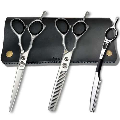 Vista 11 de Saki Kotaro - Juego de tijeras de corte de pelo de 5.5 pulgadas para peluqueros y peluqueros profesionales, incluye tijeras para el cabello