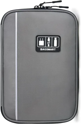 Vista 9 de Funda organizadora BAGSMART universal y portátil para cables y cargadores, Negro Accesorios de la tecnología, almacenamiento del cable