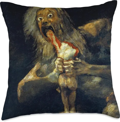 Vista 5 de Twisted City Art Francisco Goya-Saturn Devouring His Son-for Artists - Almohada de 16 x 16 pulgadas, multicolor