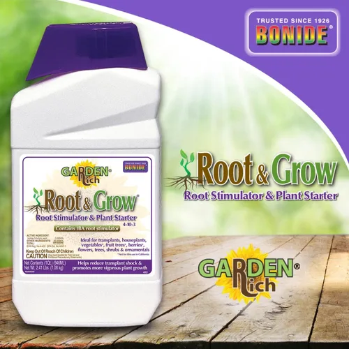 Vista 5 de Bonide Garden Rich - Estimulador de raíces y crecimiento y solución de inicio de plantas, fertilizante concentrado de 32 oz 4-10-3 para trasplante