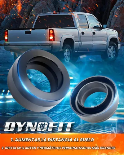 Vista 6 de dynofit Kit de elevación de nivelación de 3 pulgadas compatible con Chevy Silverado 1500 GMC Sierra 1500 2WD de 1999-2006, espaciador de puntal