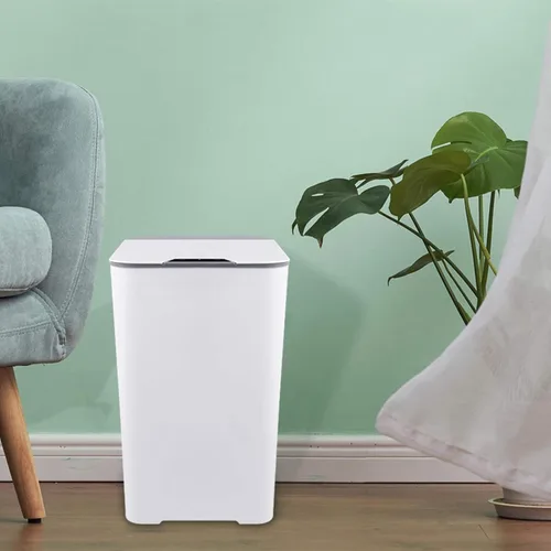 Vista 9 de Bote de basura inteligente para el hogar, cubo de basura simple y automático de inducción con tapa, 3.6 galones, cubo de basura escalonado