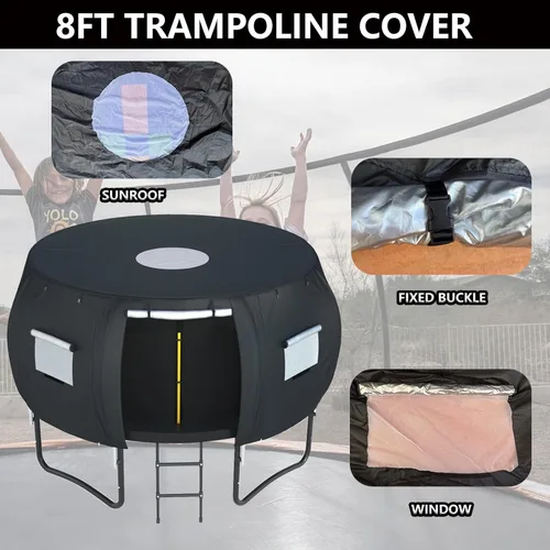 Vista 3 de XCZ cubierta de trampolín, tienda de trampolín, con ventanas de ventilación, diseño abierto. Adecuado para trampolines circulares de 8 pies de seis