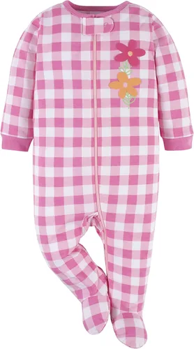 Vista 2 de Gerber Paquete de 2 mamelucos Sleep 'N Play para bebé niña, Guinga rosa y margaritas