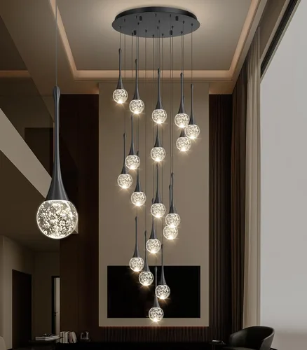 Vista 29 de Lámparas colgantes modernas para isla de cocina, LED, regulable, cristal glamuroso, iluminación colgante de techo para comedor, pasillo, dormitorio