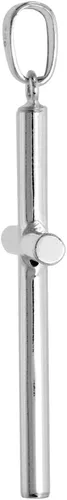 Vista 2 de Colgante de cruz grande de plata de ley para hombres y mujeres, tubular de alto pulido, 1 34-4.0 pulgadas de largo
