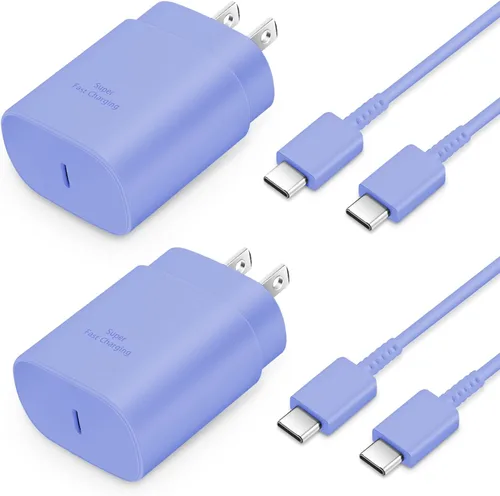 Vista 24 de GUUSMART Cargador tipo C, paquete de 2 cables de carga USB C de 25 W de largo y 6 pies Cargador tipo C Bloque de carga rápida compatible con Negro