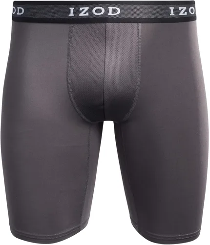 Vista 4 de IZOD Ropa interior para hombre Calzoncillos tipo bóxer de pierna larga (paquete de 10)