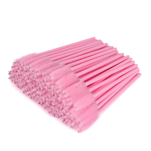 Vista 18 de G2PLUS 300 unidades de brochas desechables para rímel, kit de maquillaje con cepillo de pestañas de cristal, varillas ajustables para extensiones