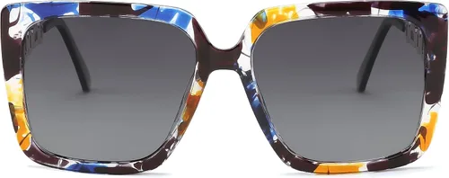 Vista 2 de FEISEDY Gafas de sol polarizadas de moda para mujer, estilo vintage, de gran tamaño, cuadradas, protección UV400, B0003
