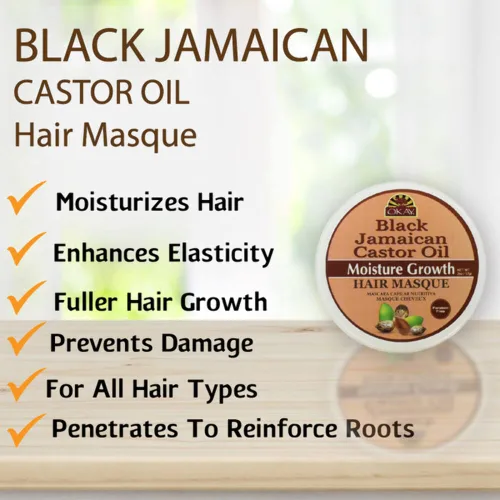 Vista 3 de OKAY Mascarilla para el cabello con aceite de ricino jamaicano negro - 2 oz / 2.0 fl oz