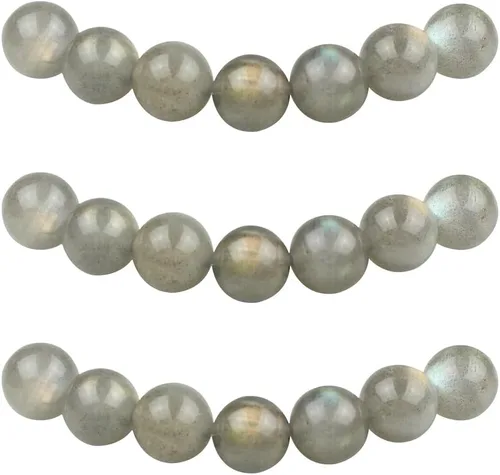 Vista 17 de MJDCB Cuentas sueltas de piedras preciosas naturales de aguamarina redondas para hacer joyas con abalorios espaciadores, tira de 15 pulgadas
