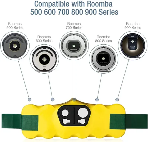 Vista 3 de Powerextra Batería de repuesto de 4.0Ah 14.4V compatible con Roomba R3 500 600 700 800 900 Series 500 510 531 535 540 550 552 560 570 580 595 620