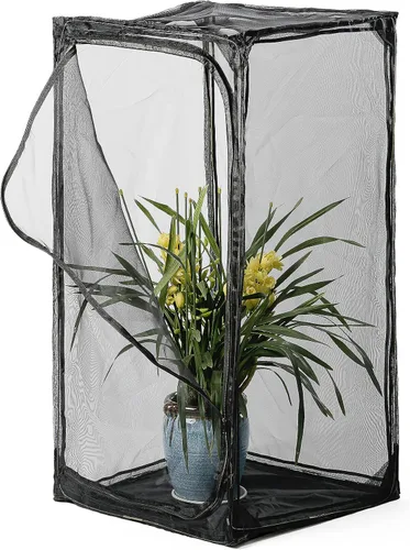 Vista 8 de Hábitat de mariposa monarca resistente de 30 pulgadas, jaula de malla para insectos plegable al aire libre con protección de cremallera y parte