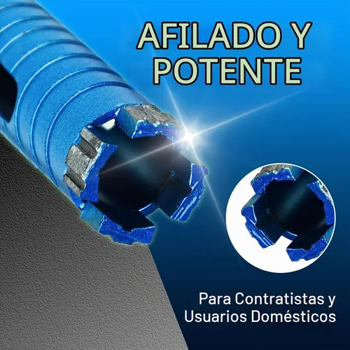 Vista 8 de SALI Brocas de núcleo de diamante, 1 pulgada de diámetro, 10 pulgadas/10.000 in, profundidad de perforación de 5/8-11 pulgadas, segmentos turbo