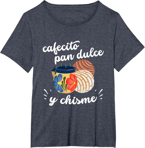 Vista 52 de Camiseta Cafecito Pan Dulce y Chisme Mexican Hispanic Pride Breakfast Negro