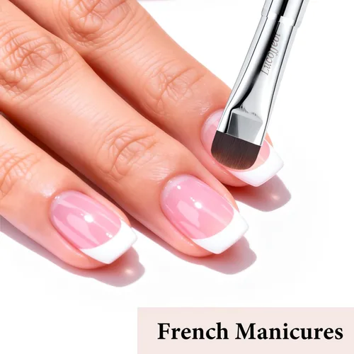 Vista 4 de French Tip Brush - Herramienta de arte de uñas para limpieza y poligel Cepillo de punta francesa F18