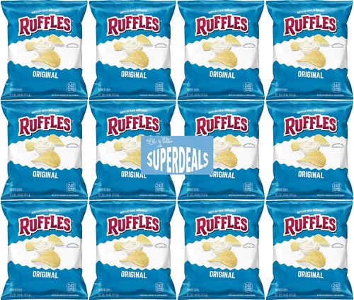 Vista 8 de Ruffles Potato Chips, Cheddar Sour Cream, 1.5 Ounce Bag (Pack of 16) Value Pack Bundled by SUPERDEALS with Mystery Gift