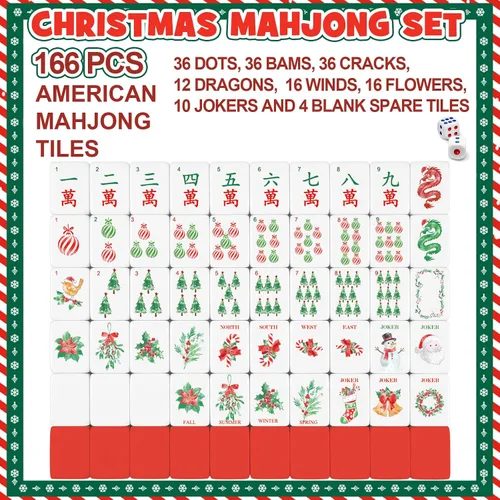 Vista 2 de Soulchen American Mahjong - Juego de 166 azulejos, diseño de acuarela
