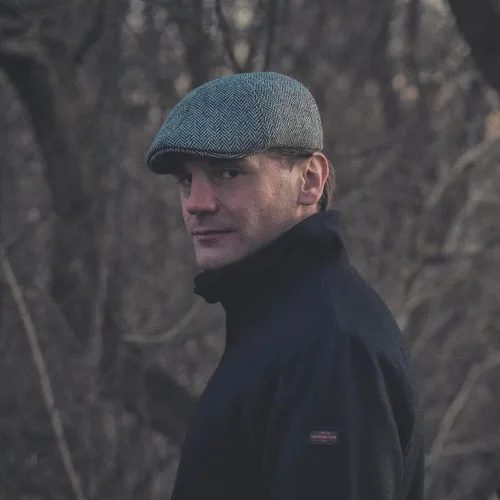Vista 5 de Sterkowski Rusty Harris Tweed Gorra plana para hombres y mujeres Clásico 6 paneles cálido transpirable pico de pato