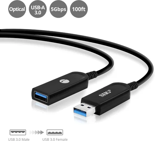 Vista 2 de SIIG Cable de extensión activo USB 3.0, 100 pies, 5 Gbps, CB-US0U11-S1