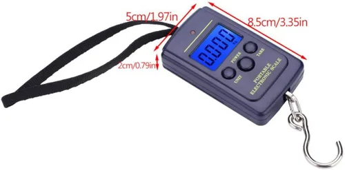Vista 6 de Báscula de pescado con pantalla LCD retroiluminada, báscula digital impermeable de hasta 88 libras / 88.2 lbs, báscula de peso portátil para colgar