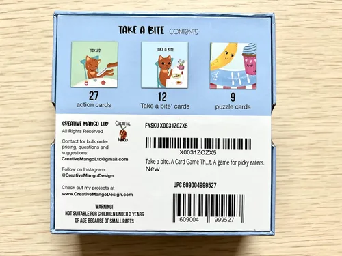 Vista 9 de MANGO CREATIVO. Dale un bocado. Un juego de cartas que ayuda a los niños a comer. Un juego para los comensales exigentes.