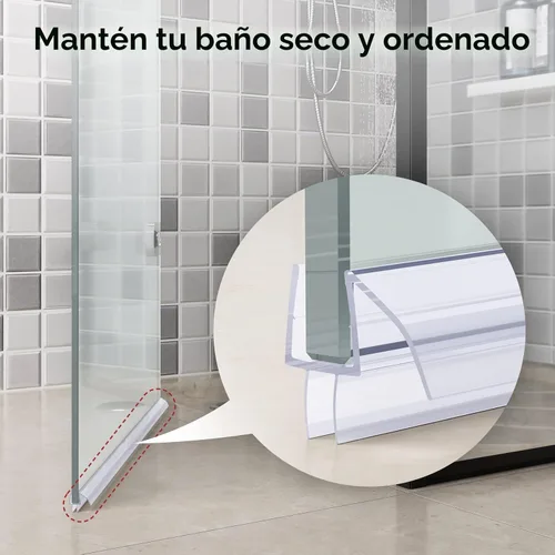 Vista 4 de AmazerBath Sello inferior de puerta de ducha sin marco de 39 pulgadas (juego de 2) – transparente, adecuado para vidrio de 3/8 pulgadas