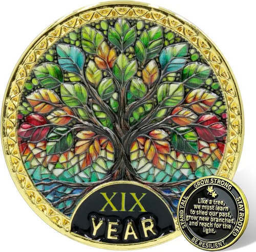 Vista 22 de Árbol de la resiliencia Conmemorativa Recuperación de Monedas Adicción a la Recuperación de Monedas NA AA Fichas y Medallones Moneda de desafío